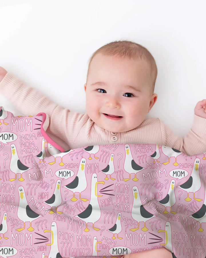 Funny Seagull MOM Bamboo Blanket