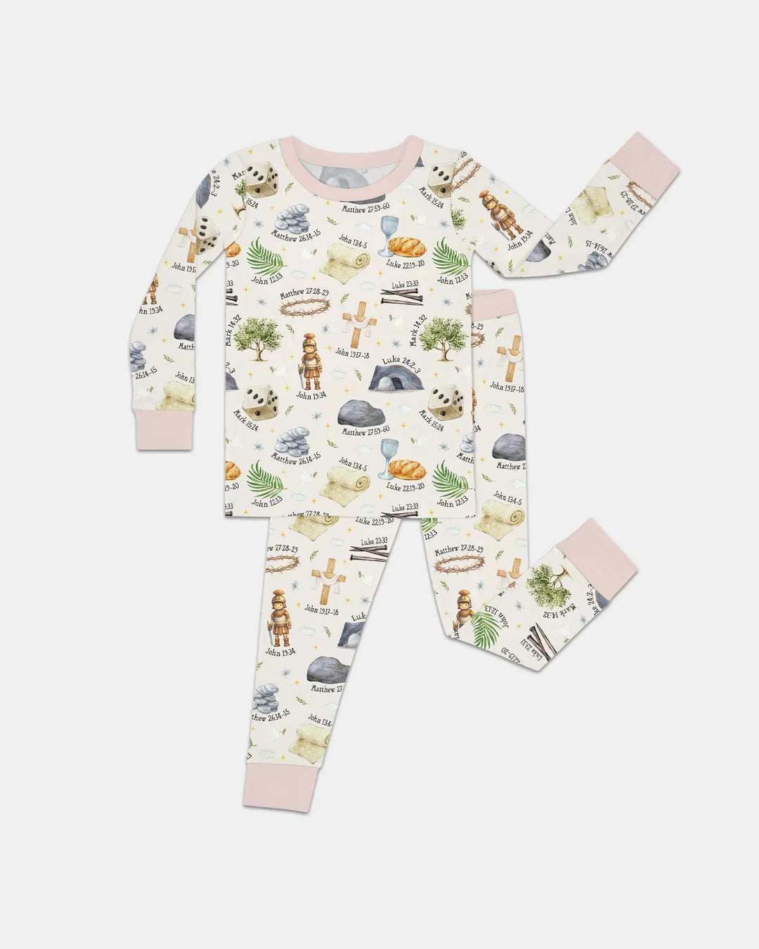 Zweiteiliges Langarm-Pyjama-Set mit Sommerfrüchten