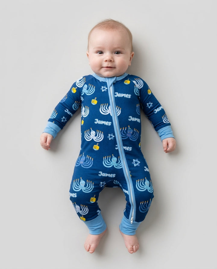 Hanukkah Jewish Octopus Bamboo Convertible Zippy