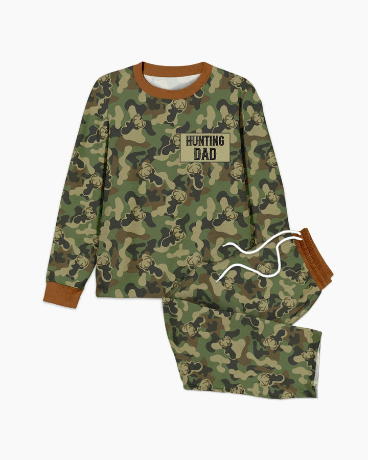 Embroidered Matching With Hunting Dad Bamboo Men's Pajama Set
