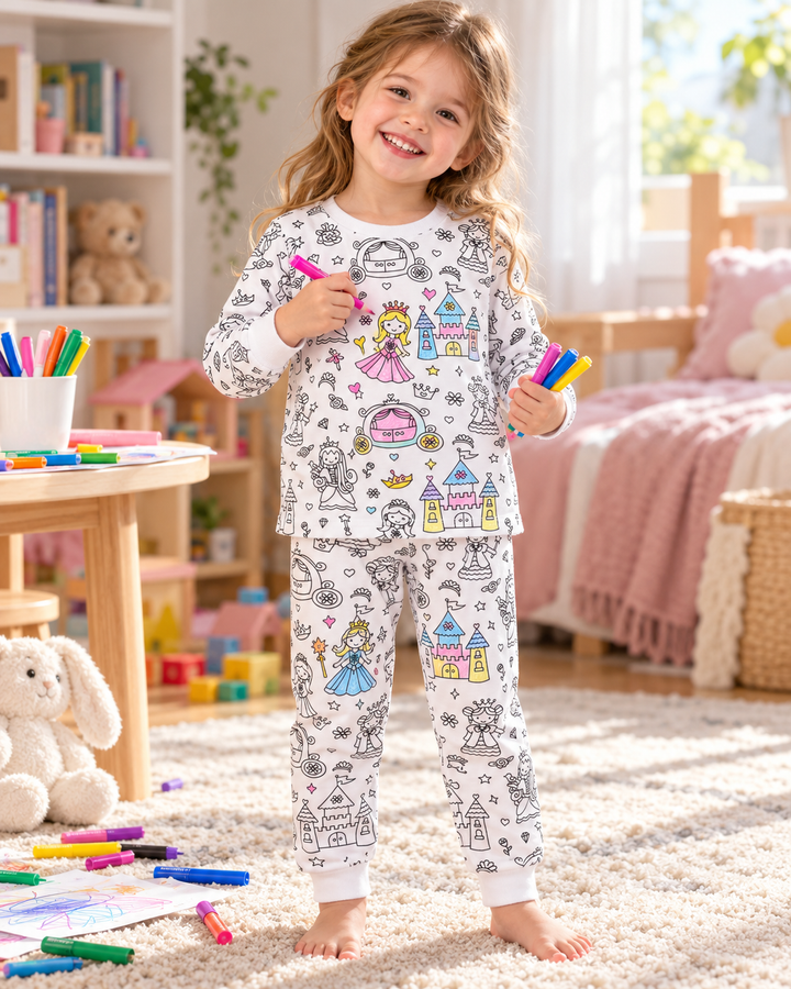 Conjunto de pijama de dos piezas de bambú Sweet Dream para colorear