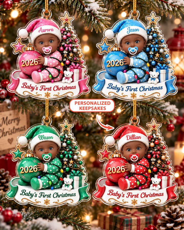 Custom Baby’s First Christmas 2026 Acrylic Ornament