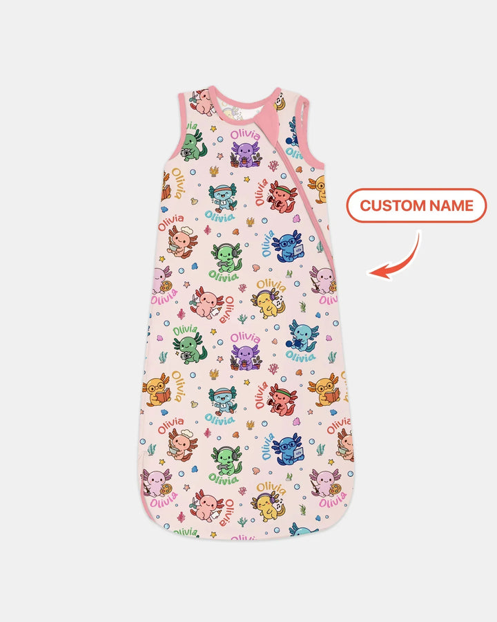 Custom Name Cute Hobby Axolotl Sleep Bag
