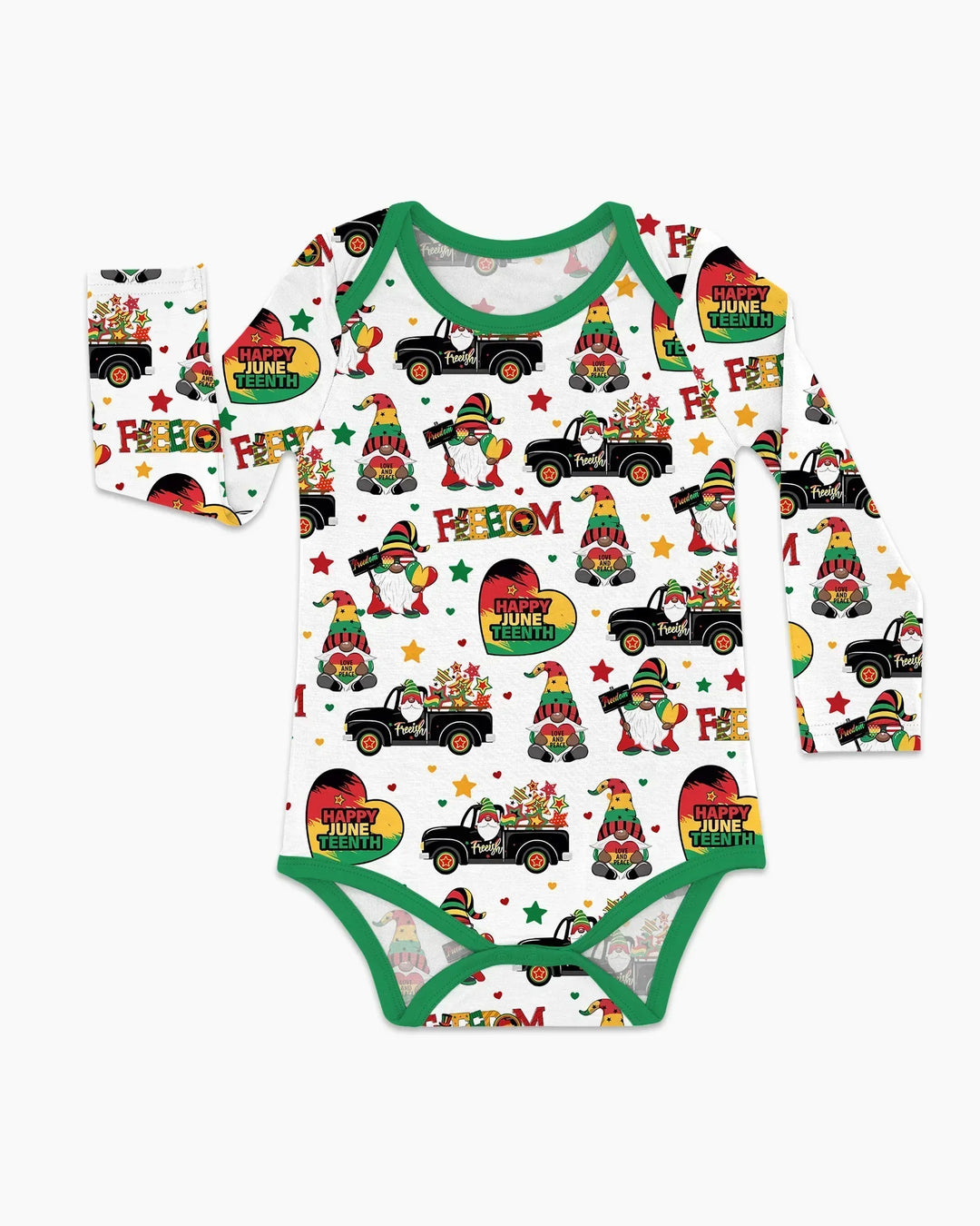 Gnome Happy Juneteenth Bamboo Bodysuit