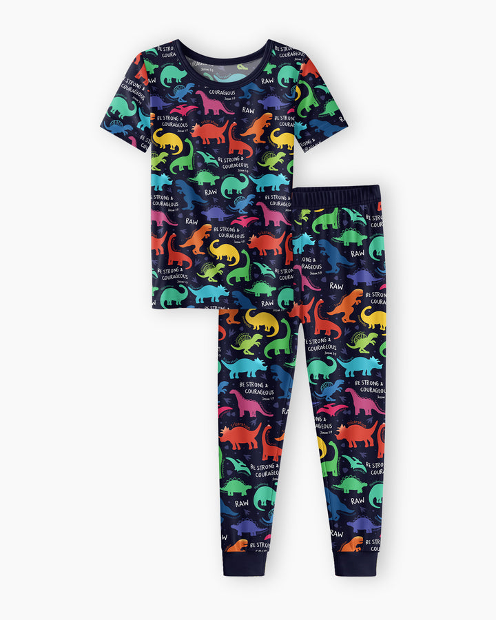 Conjunto de pijama de dos piezas de bambú de manga corta, plantilla personalizada