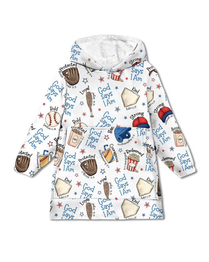 Christian Baseball Wearable Blanket Hoodie