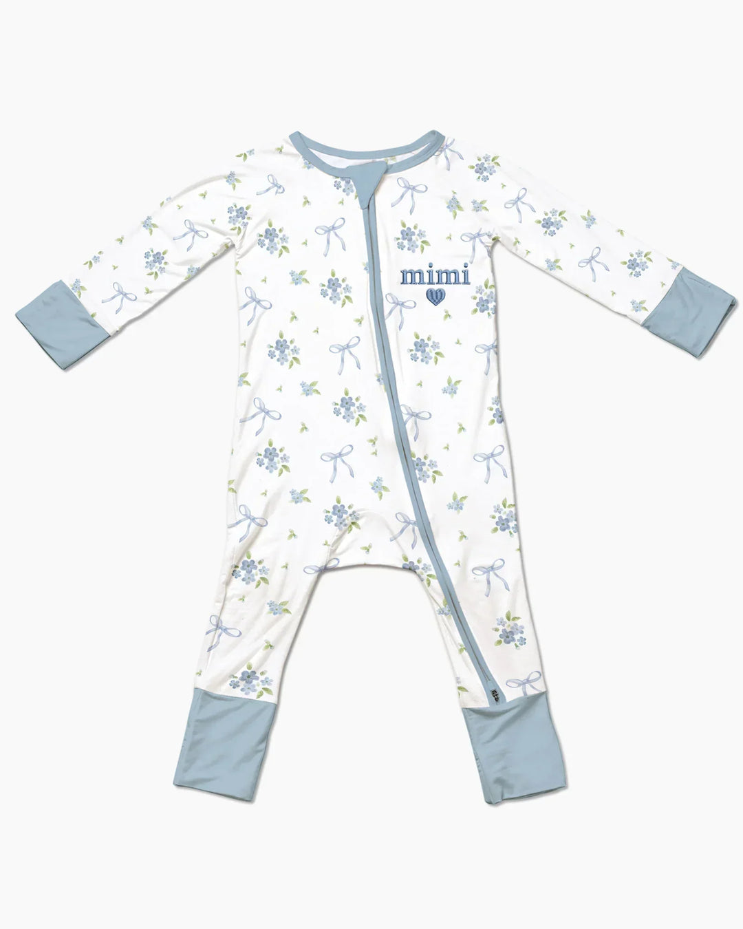 Mameluco convertible de bambú con cremallera bordado a juego para mamá y bebé