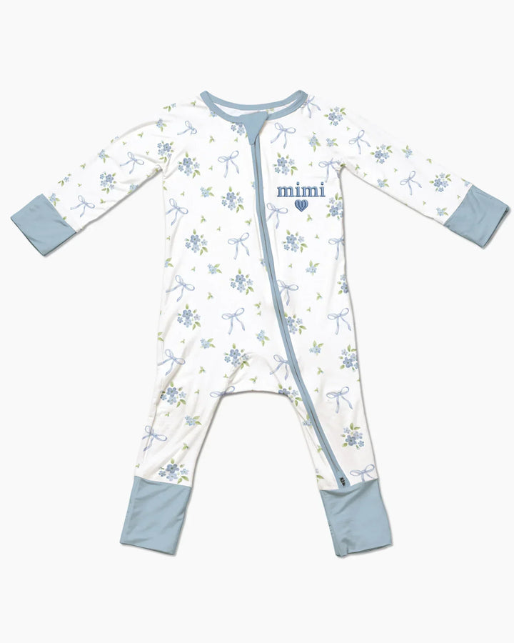 Mameluco convertible de bambú con cremallera bordado a juego para mamá y bebé