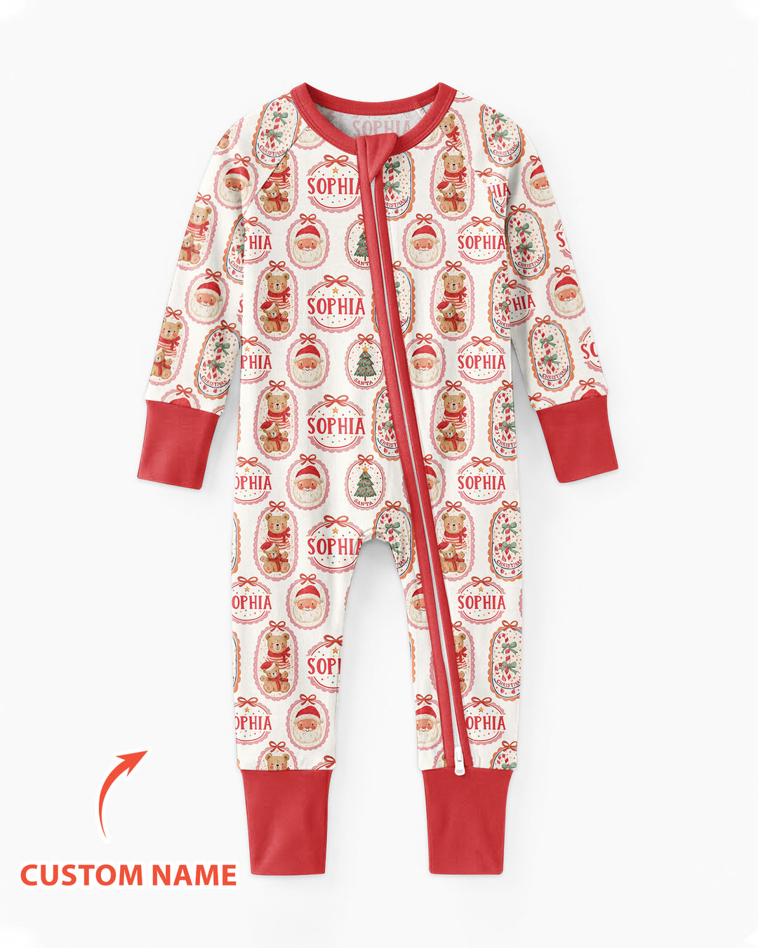 Vintage Christmas Cameo Bamboo Convertible Zippy