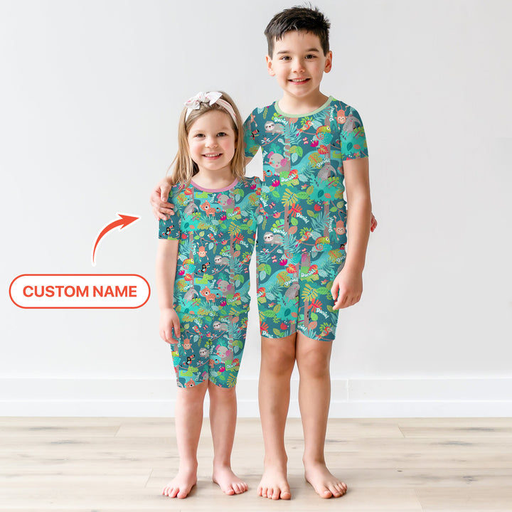 Jungle Buddy Adventure Two Piece Short Sleeve Shorts Pajama Set