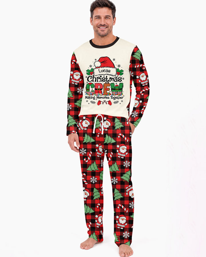 Custom Name Family Matching Christmas Crew Making Memories Together Bamboo Men's Pajama Set