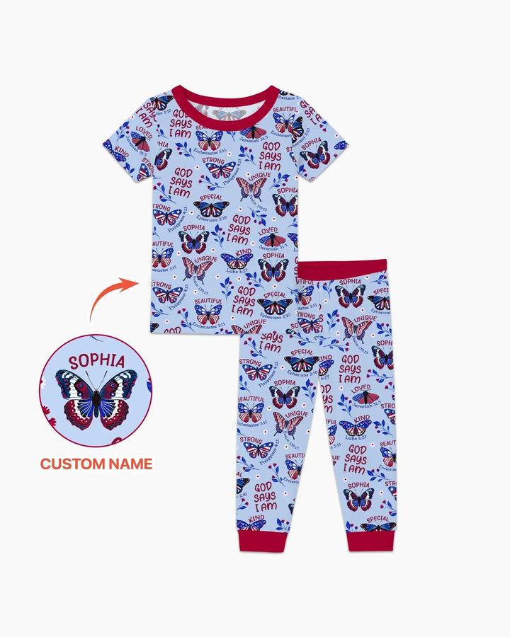 Zweiteiliges, kurzärmliges Pyjama-Set mit Marienkäfern