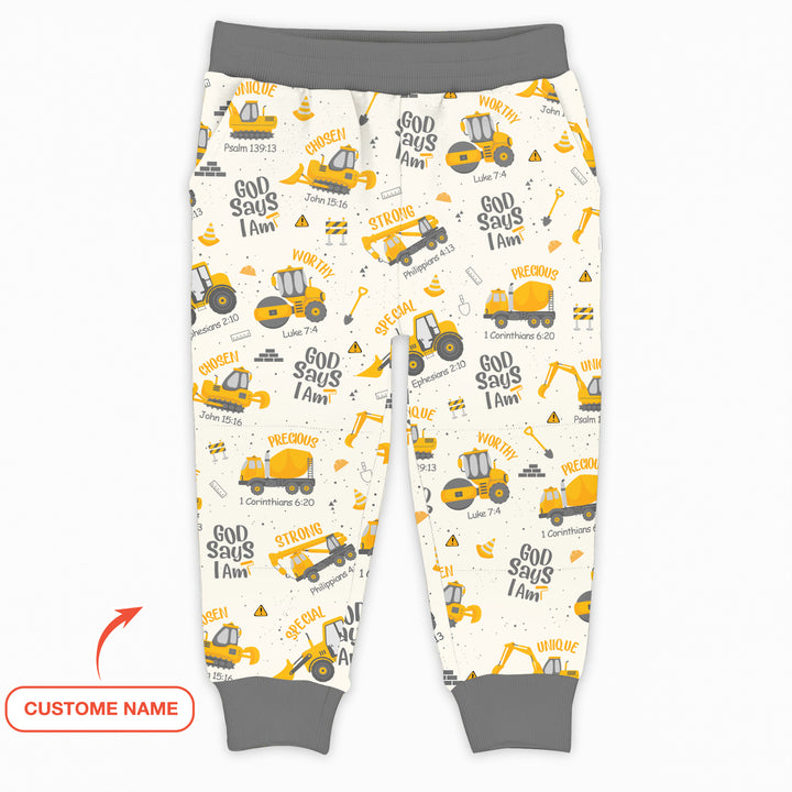 Custom Name God Says I Am Boy Jogger
