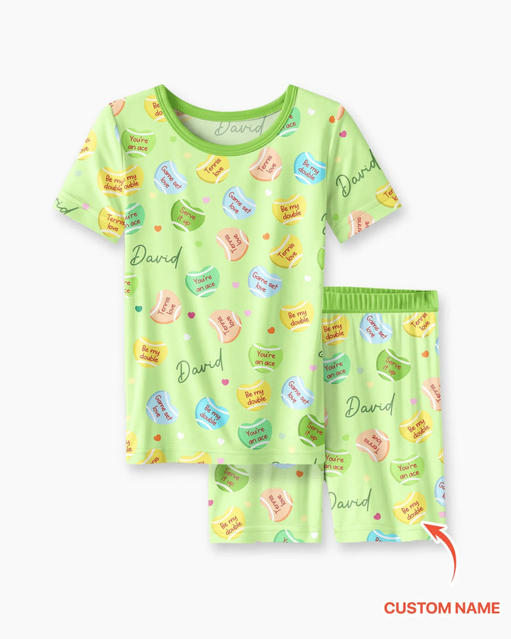 Schlafanzug-Set zweiteilig, kurze Ärmel, kurze Hose, Bambus
