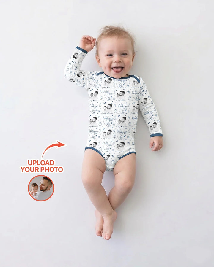 Gerippte Babykleidung mit individuellem Foto - Weich &amp; Skizzenhaft
