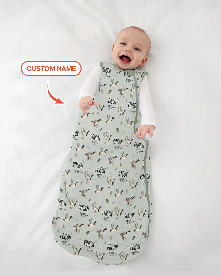 Custom Name Mallard Duck Bamboo Sleep Bag
