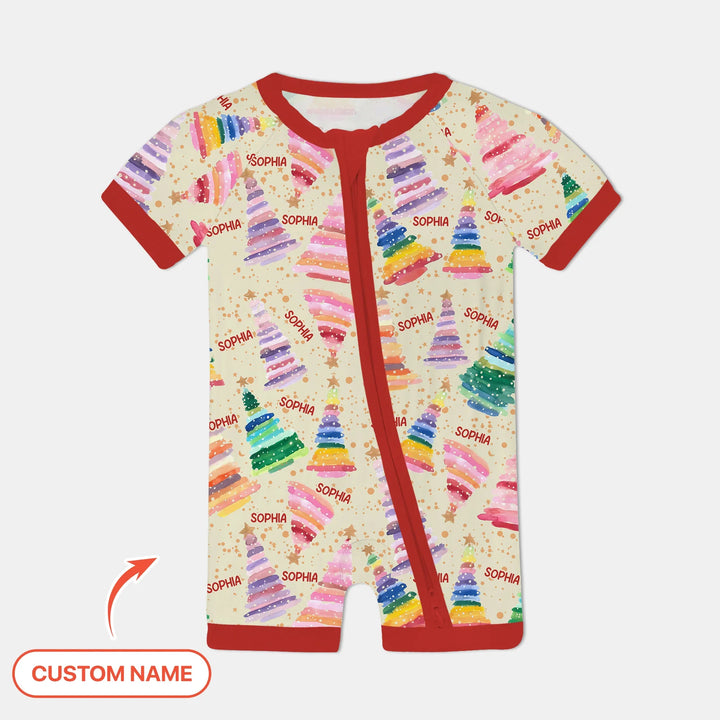 Personalized Twinkle Christmas Trees Shorty Zippy