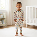 Conjunto de pijama de dos piezas de bambú con mangas largas, plantilla PERSONALIZADA