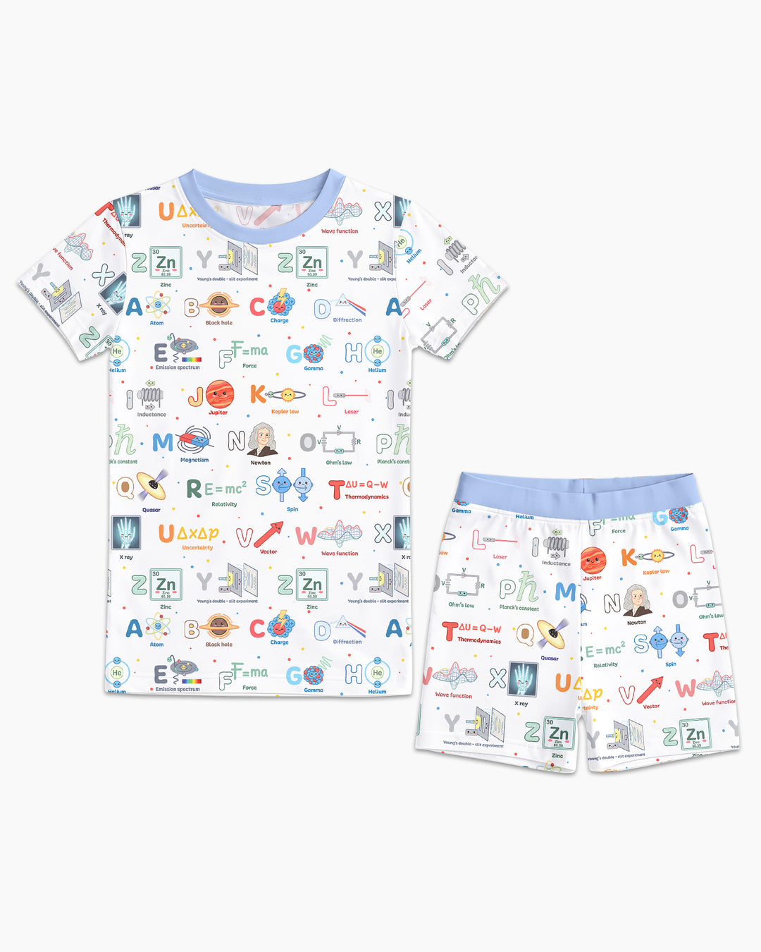 Schlafanzug-Set zweiteilig, kurze Ärmel, kurze Hose, Bambus