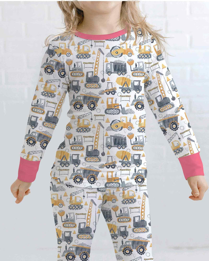 Construction Crew Bamboo Two Piece Long Sleeve Pajama Set
