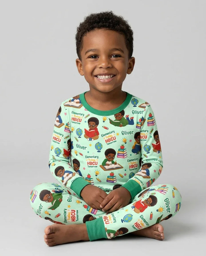 Zweiteiliges Langarm-Pyjama-Set mit Sommerfrüchten