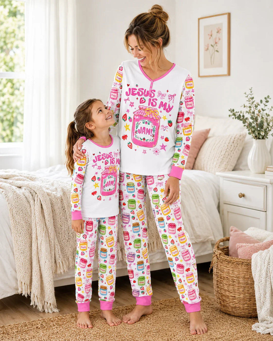 Preppy Summer Jesus Is My Jam Bamboo Two Piece Long Sleeve Pajama Set