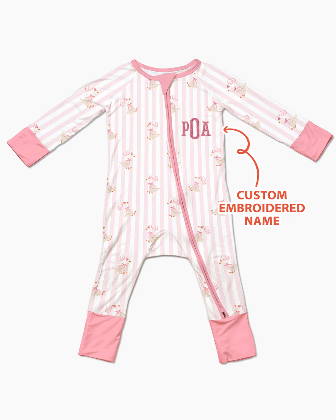 Custom Name Embroidered Birthday Girl  Bamboo Convertible Zippy