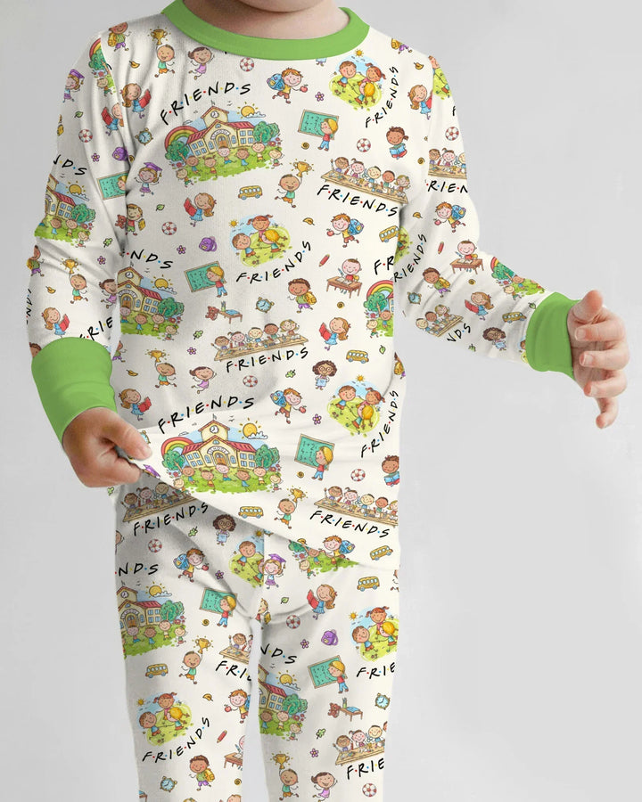 School Friends Forever Bamboo Two Piece Long Sleeve Pajama Set