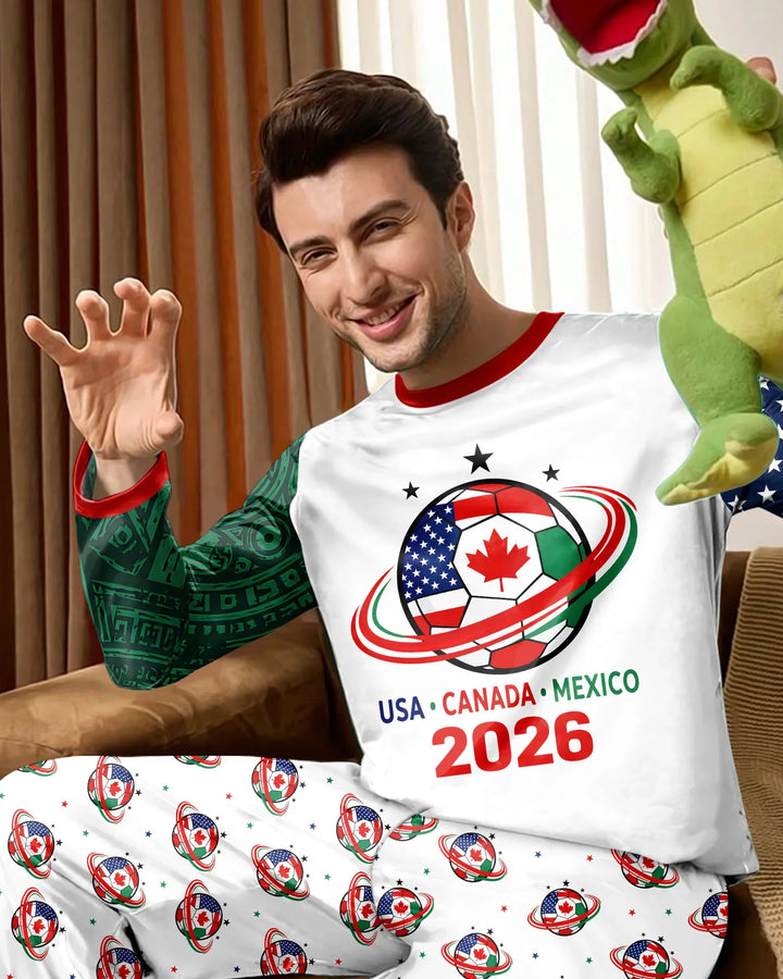 Soccer Cup USA Canada Mexico Bamboo Men's Pajama Set