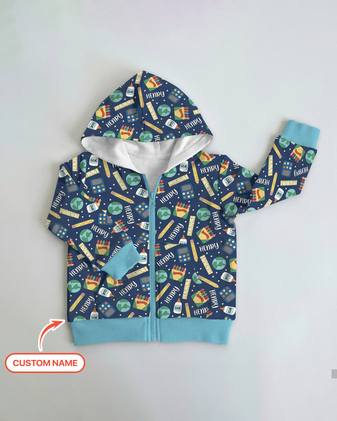 Sudadera con capucha y cremallera de bambú personalizada