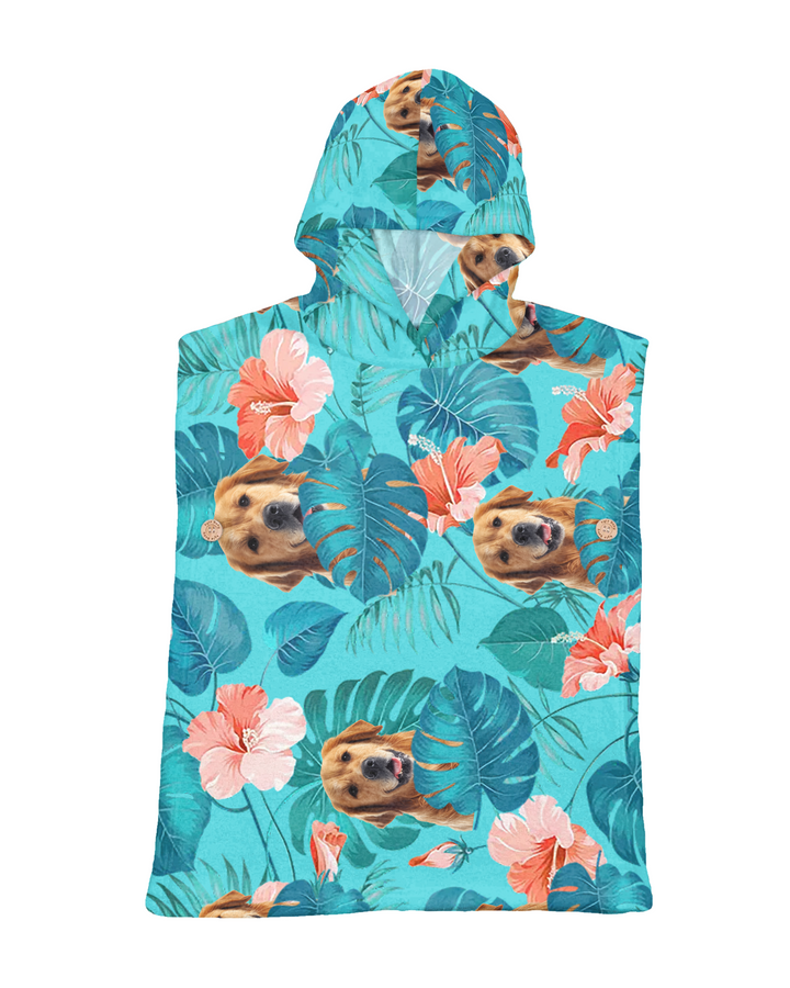 Hawaiian Custom Photo Dog Bamboo Swim Poncho