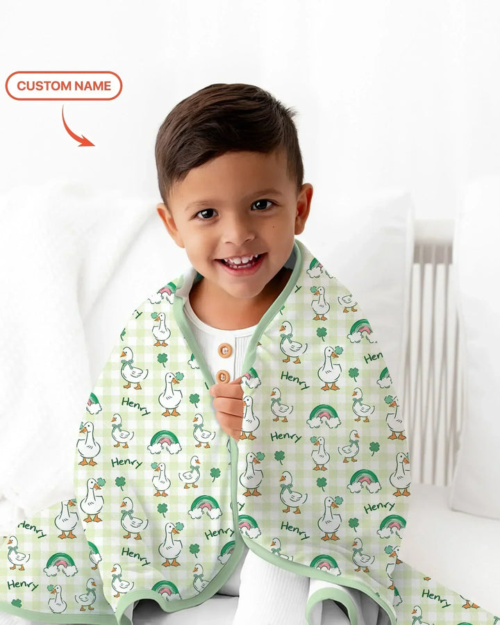 Custom Name Lucky Ducks Blanket
