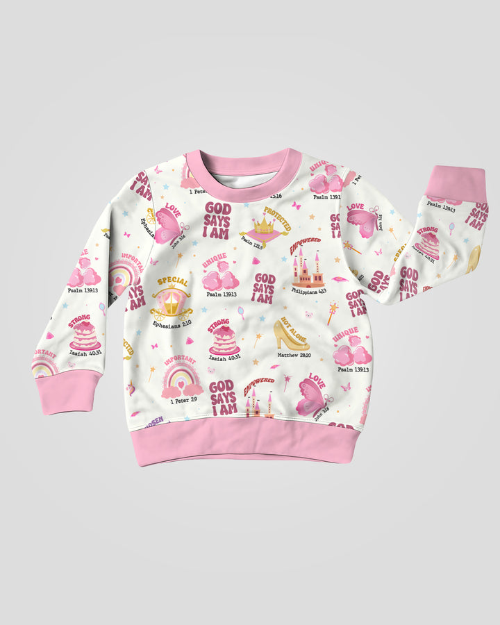 God Says I Am Girl Crewneck Sweatshirt