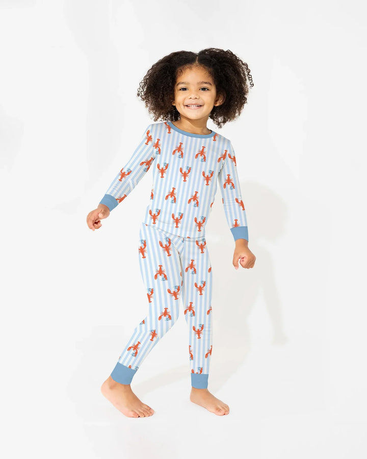 Conjunto de pijama de dos piezas de bambú de manga larga con nombre personalizado, diseño de cerveza y cangrejo de río