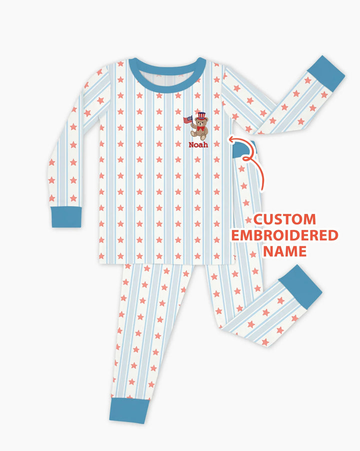 Zweiteiliges Langarm-Pyjama-Set mit Sommerfrüchten