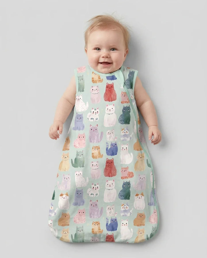Enchanted Happy Kitty Family Matching Bamboo Sleep Bag