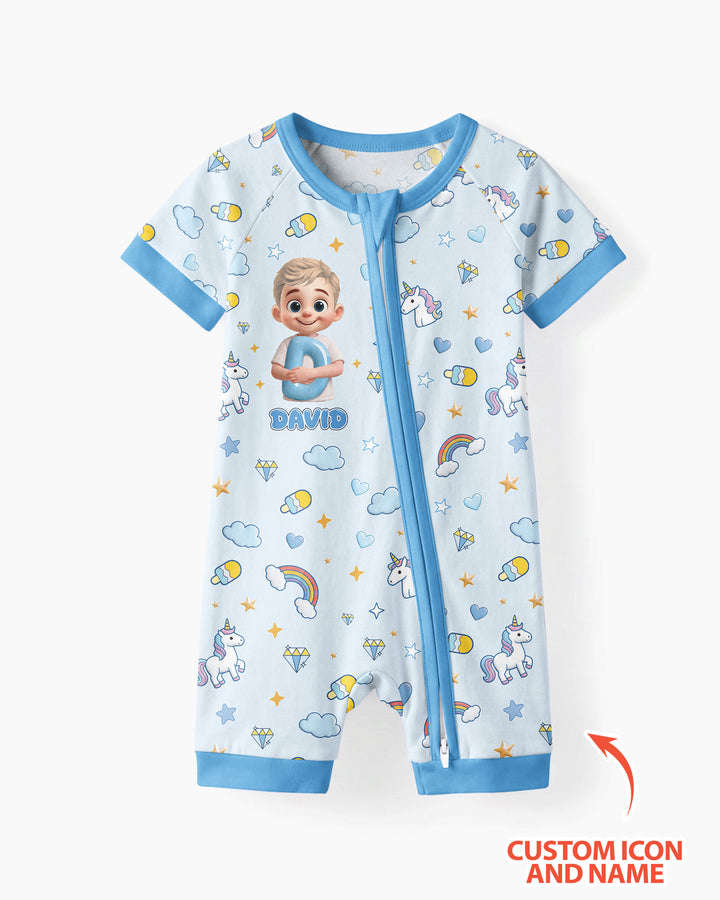 Little Star Initial Bamboo Shorty Zippy