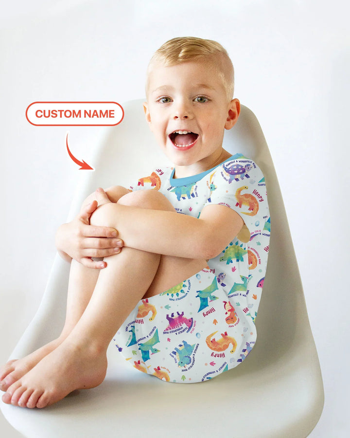 Fearfully & Wonderfully Made Custom Name Boy Bamboo Two Piece Short Sleeve Shorts Pajama Set