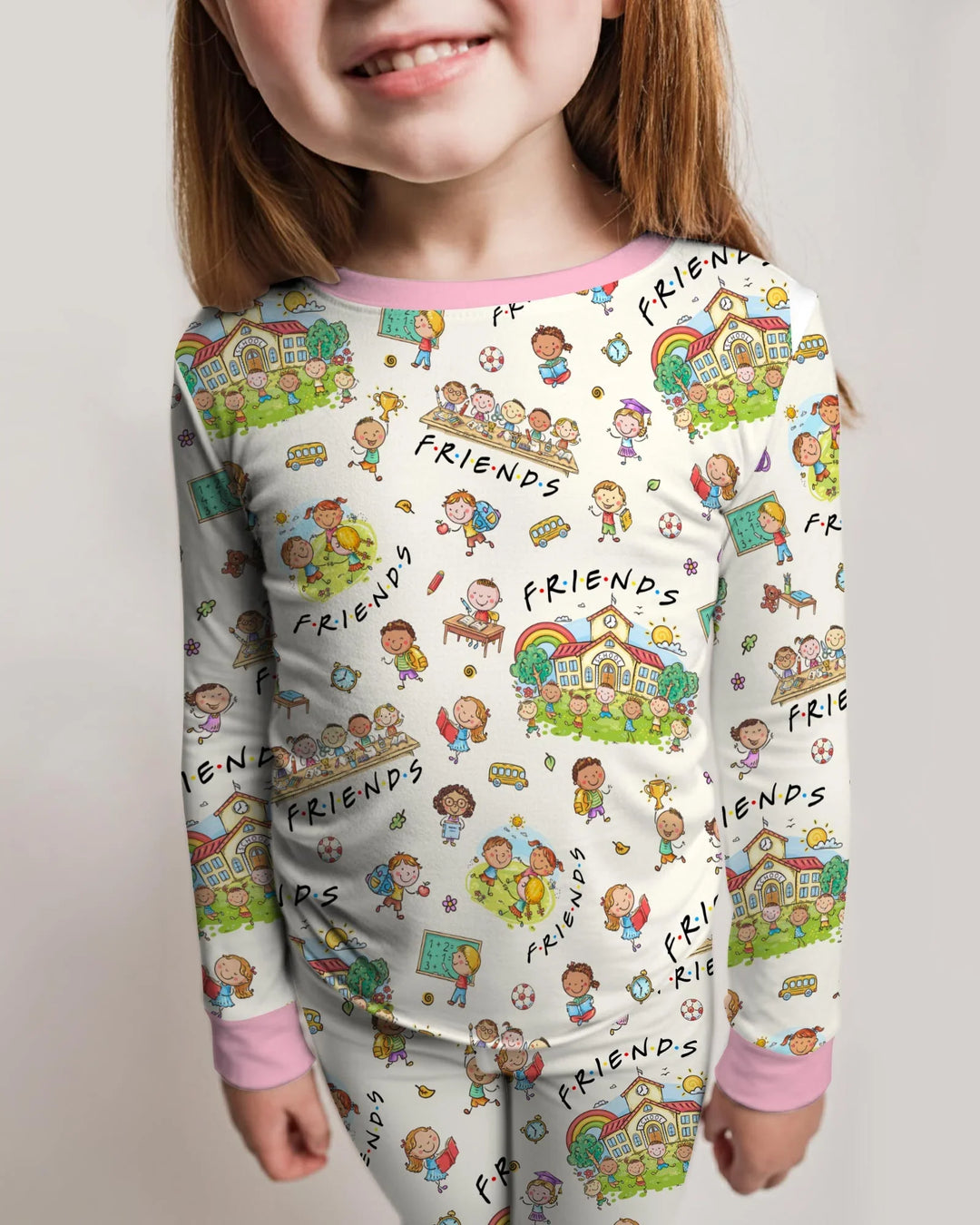 School Friends Forever Bamboo Two Piece Long Sleeve Pajama Set