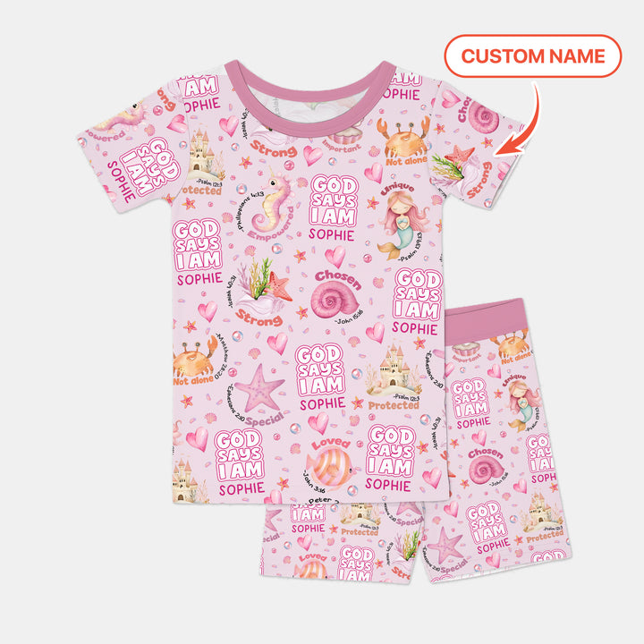 Zweiteiliges Pyjama-Set mit kurzen Ärmeln und Shorts im Sommer-Design