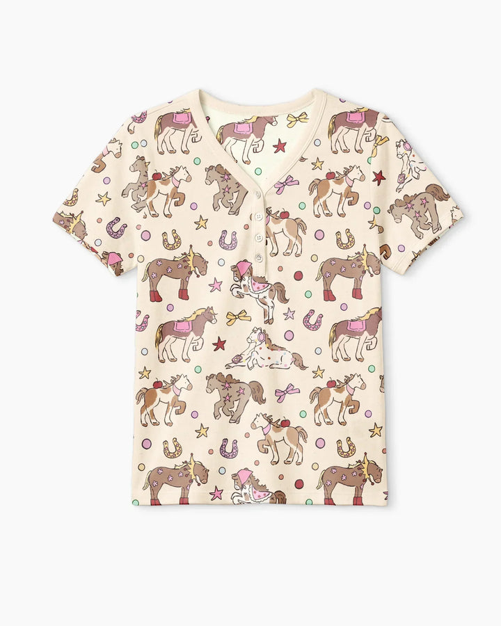 Lil' Buckaroo Bamboo Women Short Sleeve Short Pajama Set