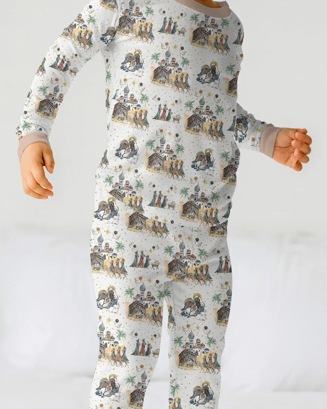 Nativity Christmas Family Matching Family Two Piece Long Sleeve Pajama Set