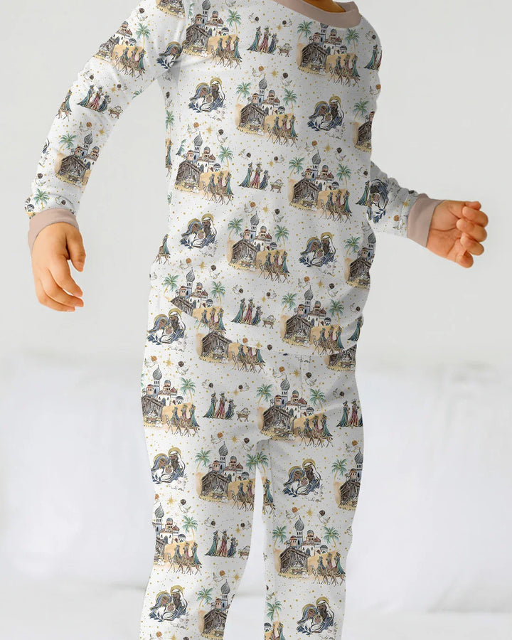Nativity Christmas Family Matching Family Two Piece Long Sleeve Pajama Set