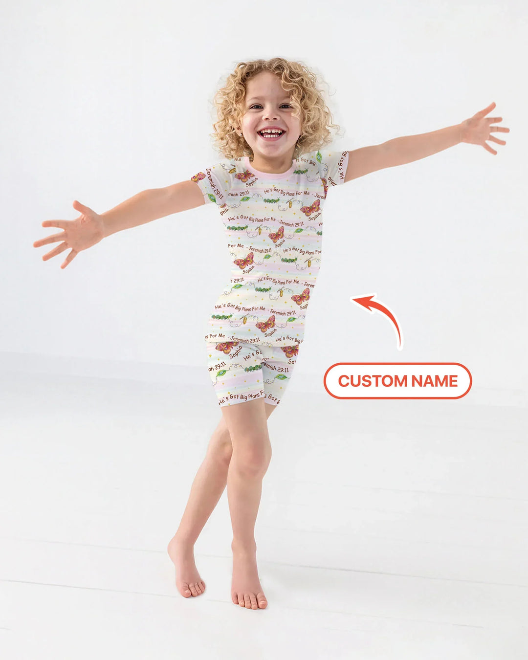 Zweiteiliges, kurzärmliges Pyjama-Set mit Marienkäfern