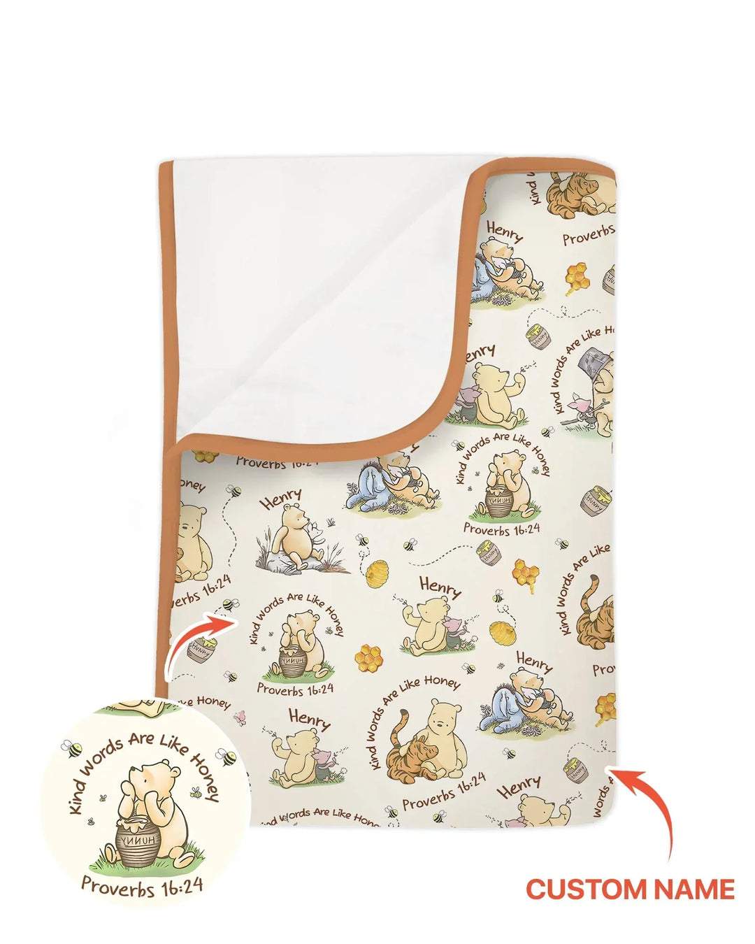 Kind Words Are Like Honey Custom Name Bamboo Blanket