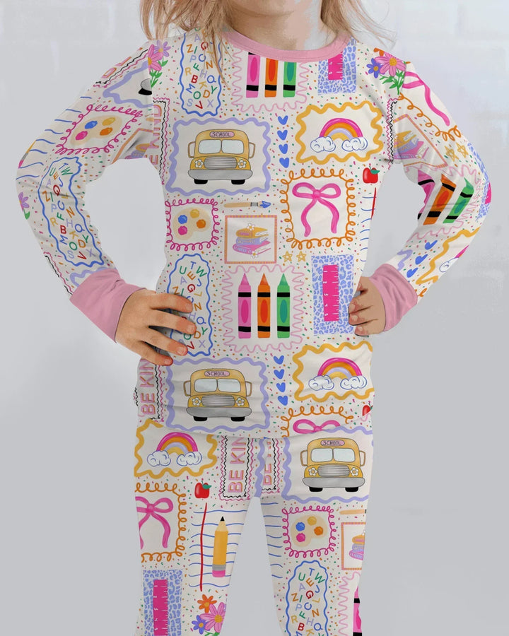 Conjunto de pijama de dos piezas de bambú de manga larga