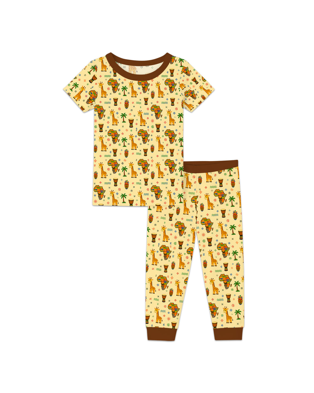 African Culture Bamboo Two Piece Short Sleeve Pajama Set