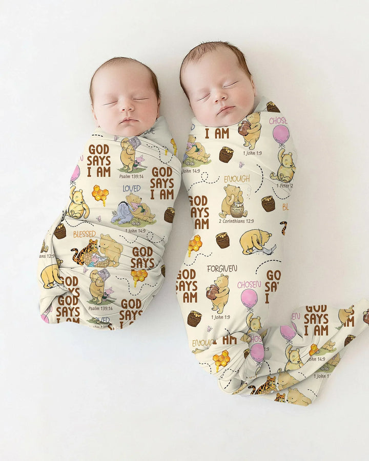 God Says I Am Little Blessings swaddle blanket