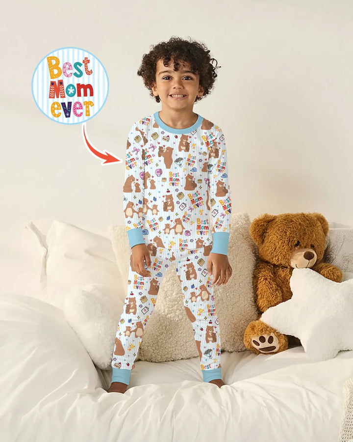 Best Mama Bear Ever Family Matching Bamboo Two Piece Long Sleeve Pajama Set