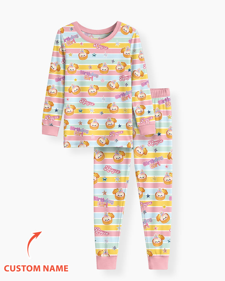 Zweiteiliges Langarm-Pyjama-Set mit Sommerfrüchten